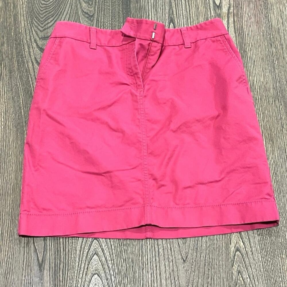 Ann Taylor Womens Mini Skirt High Rise Cotton Blend Stretch Pink Petite Size 6P